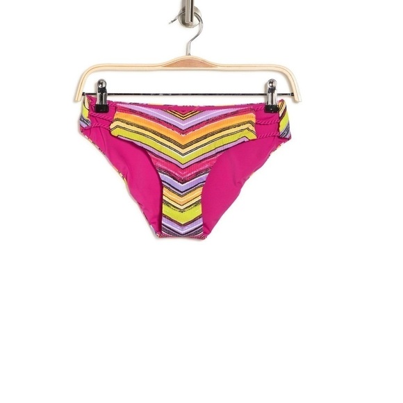 Becca by Rebecca Virtue pink Farah hipster reversible bikini bottoms M NWT - Picture 3 of 9